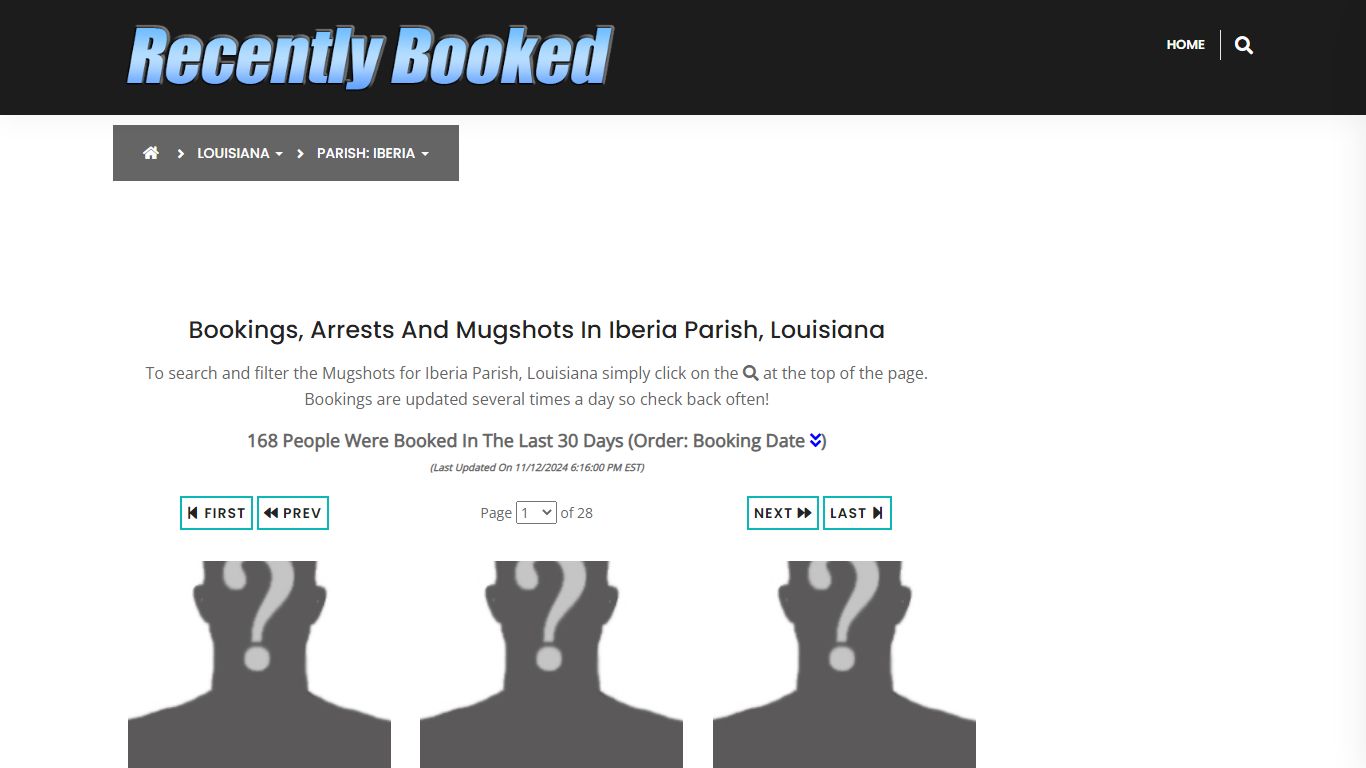 Bookings, Arrests and Mugshots in Iberia Parish, Louisiana